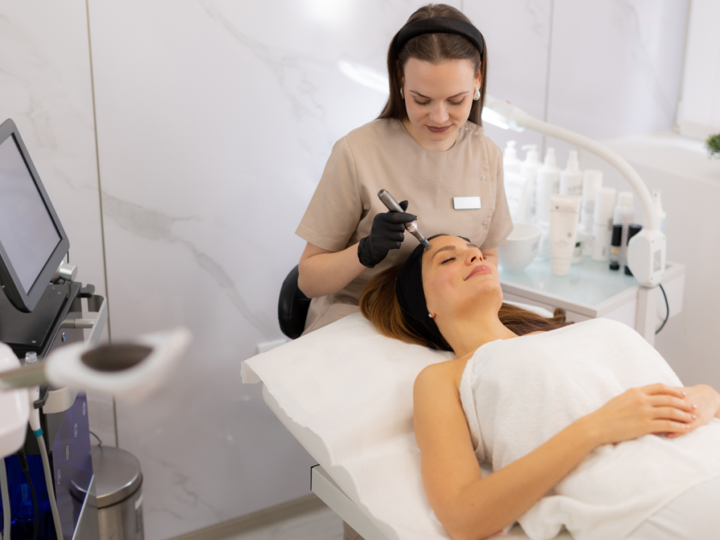 Collagen-boosting microneedling treatment