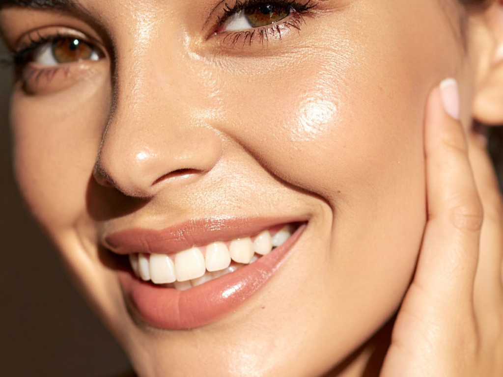 Healthy, radiant-looking facial skin after treatment