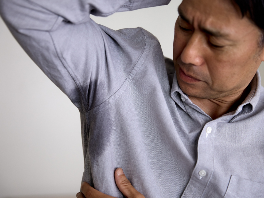 Medical provider administering Botox for underarm sweating